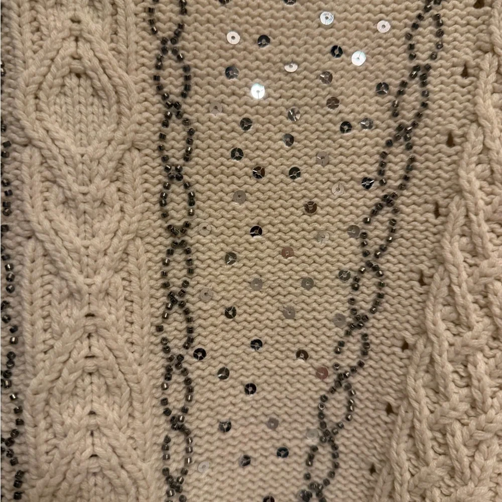 Francesca's Cream Sweater with Sequin Accents - Picture 6 of 7